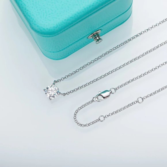 Certified 2 ct. t.w. Moissanite Diamond Solitaire Necklace NEW A - Picture 6 of 9